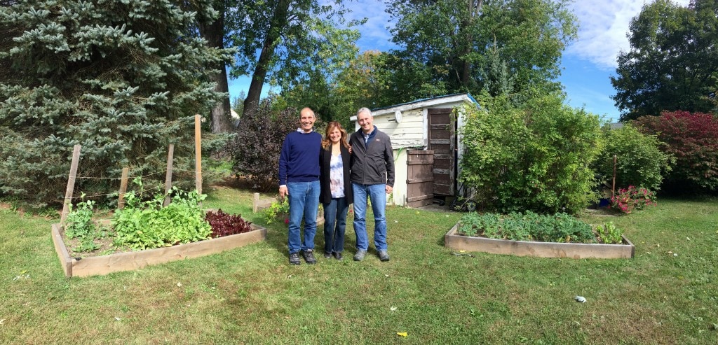 David, Ann and Keith in the garden